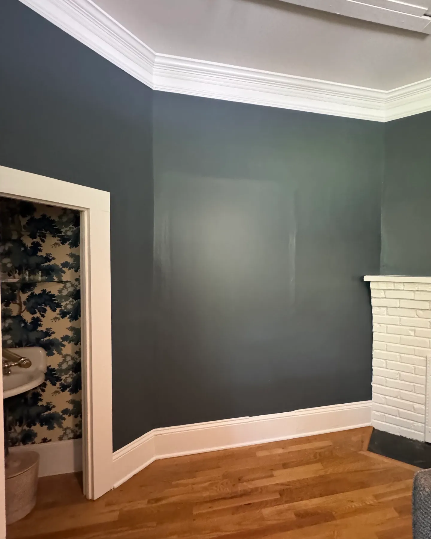 Photo of blue paint on a wall