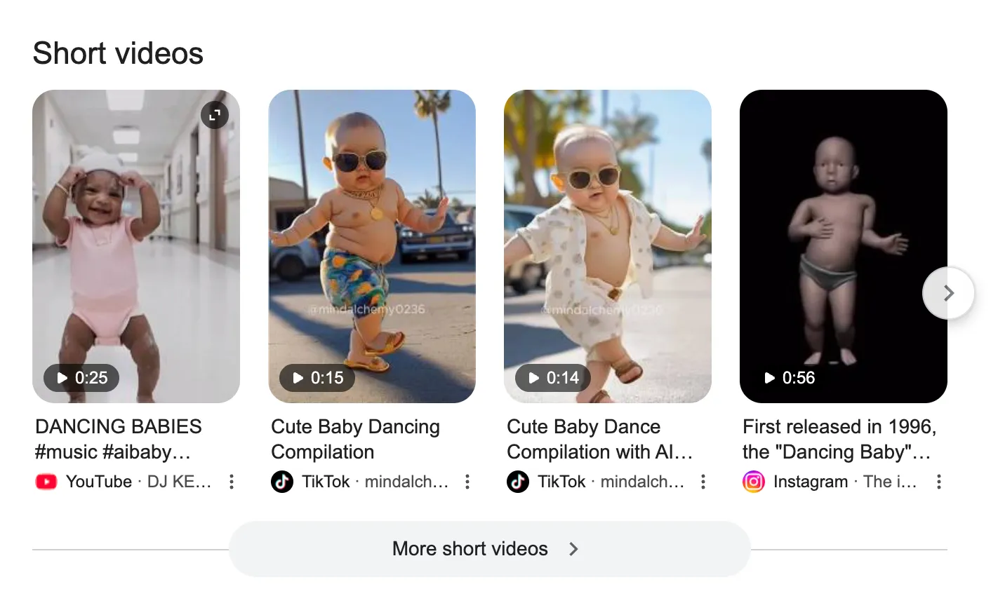 Dancing baby search results