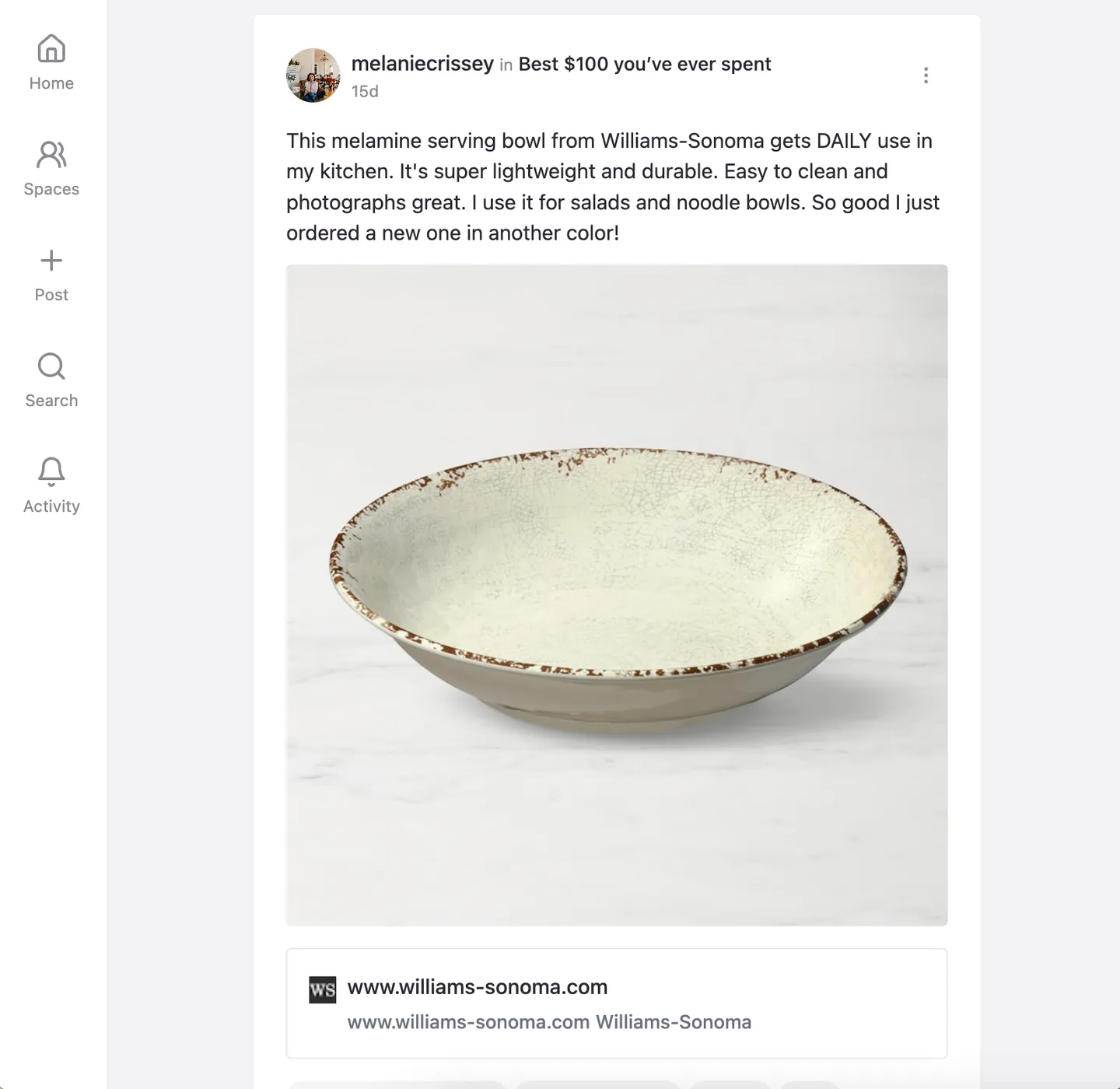 Example Product Recommendation