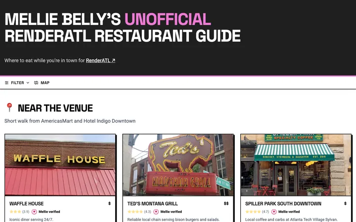 Mellie Belly's Unofficial RenderATL Restaurant Guide homepage screenshot