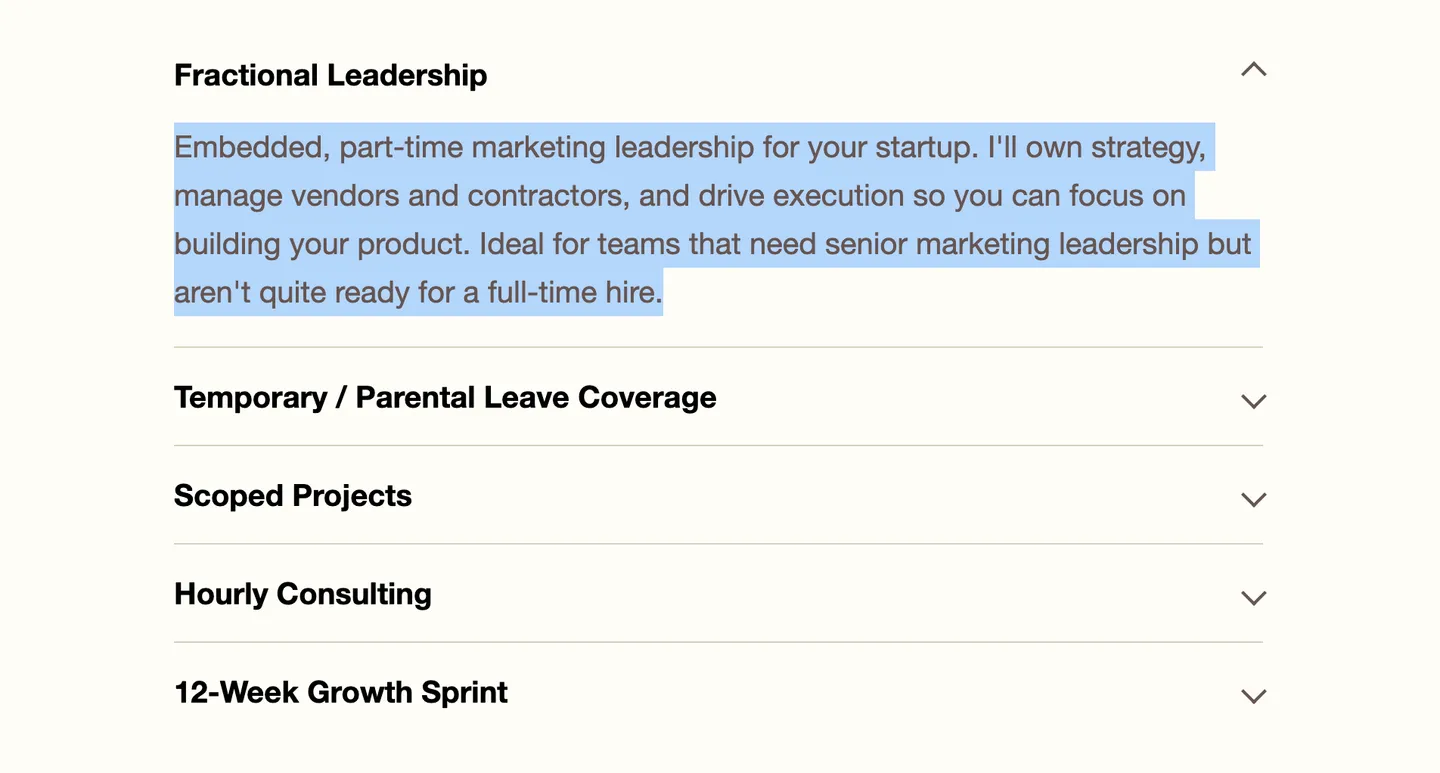 Fractional work description